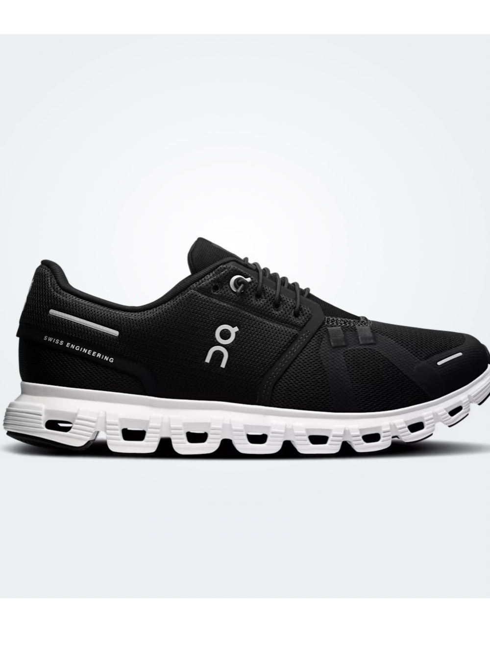 On Clouds Black and White/ Gray Women's Performance Runners - Picture 2 of 6